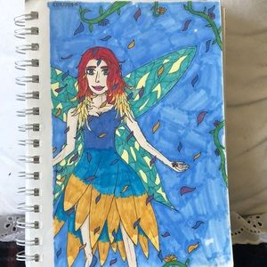 Fire Nature Faerie/Fairy Traditional Art